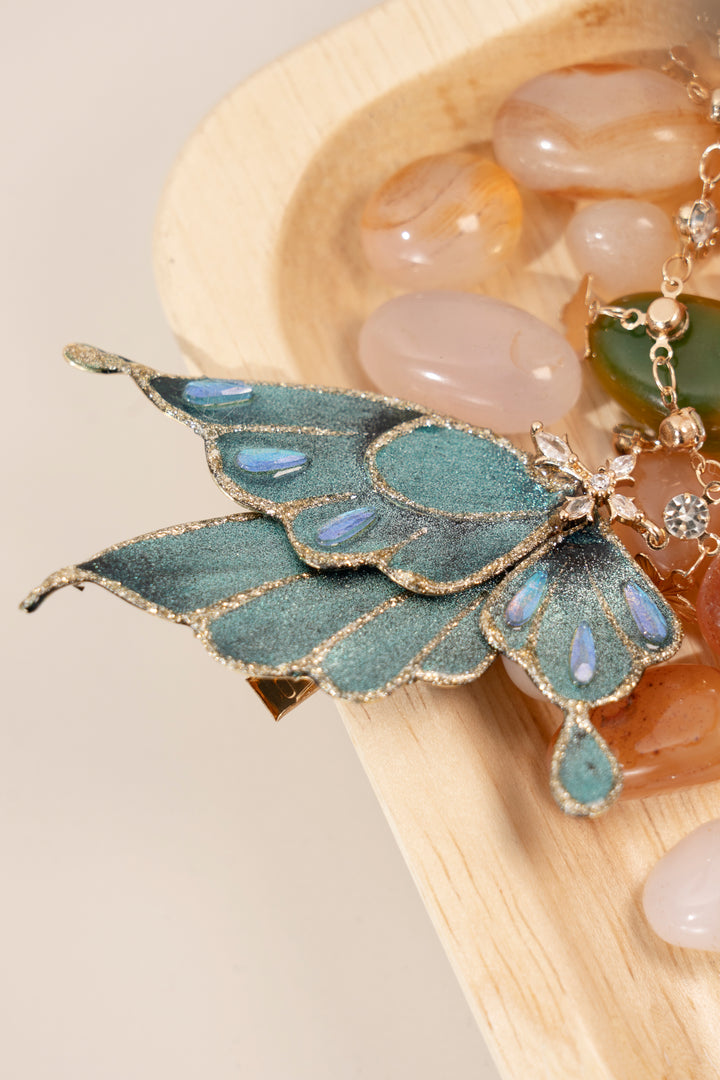 Luxury Gift Box with Cloisonné Butterfly Bracelet - Forest Nymph Collection with Certificate, Sustainable Jewelry Packaging